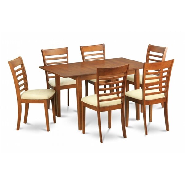 East West Furniture 7 Piece Kitchen Nook Dining Set-Breakfast Nook and 6 Dining Chairs In Brown MILA7-SBR-C - main